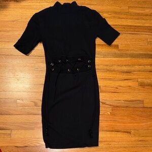 Zara Black Lace-Up Mini Dress